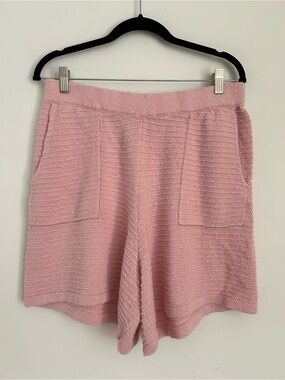 Free People Beach Light Pink Pull On Knit Shorts Size Large
